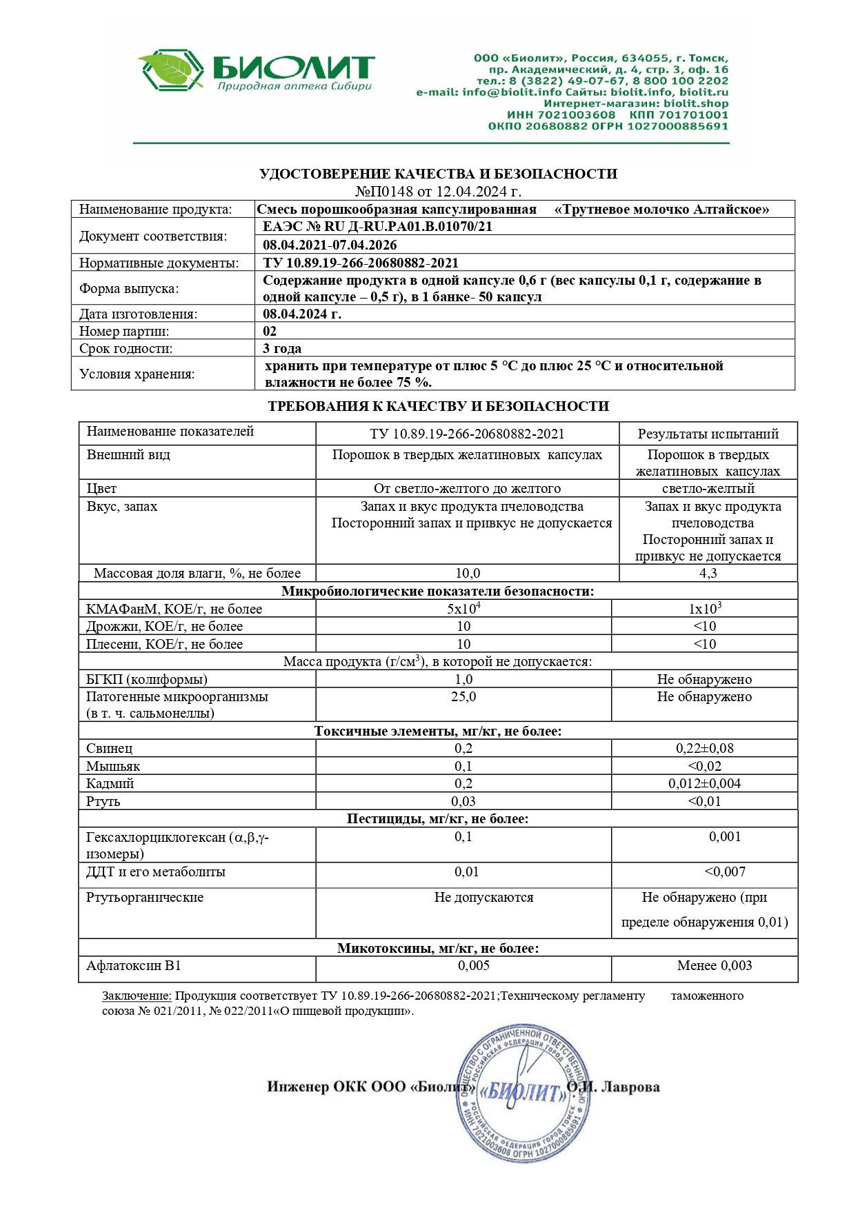 Паспорт №042024